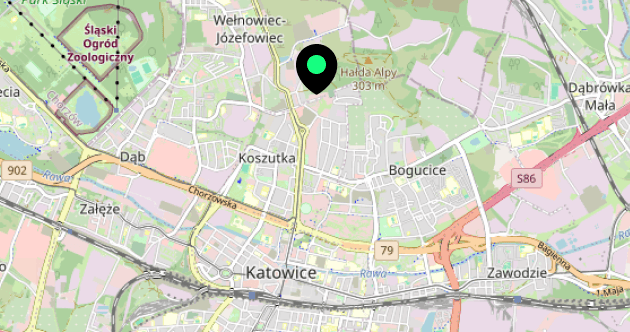 Mapa lokalizacji biura Green Parrot w Katowicach