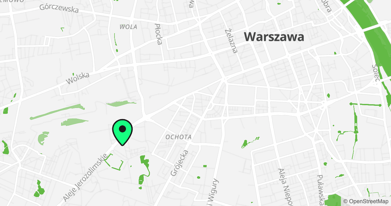Mapa lokalizacji biura Green Parrot w Warszawie