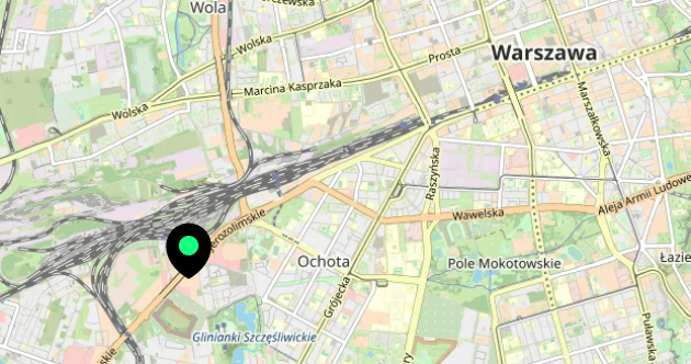 Mapa lokalizacji biura Green Parrot w Warszawie