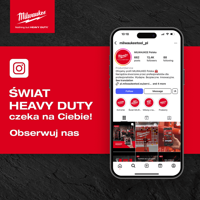 Kreacja social media MILWAUKEE – Świat HEAVY DUTY czeka na Ciebie