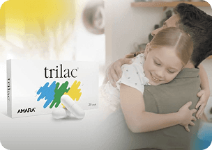 Kreacja trilac® AMARA — dziecko przytulające rodzica