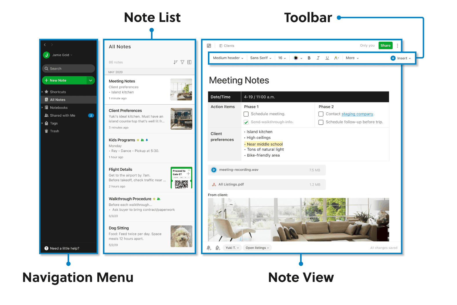 Evernote screenshot