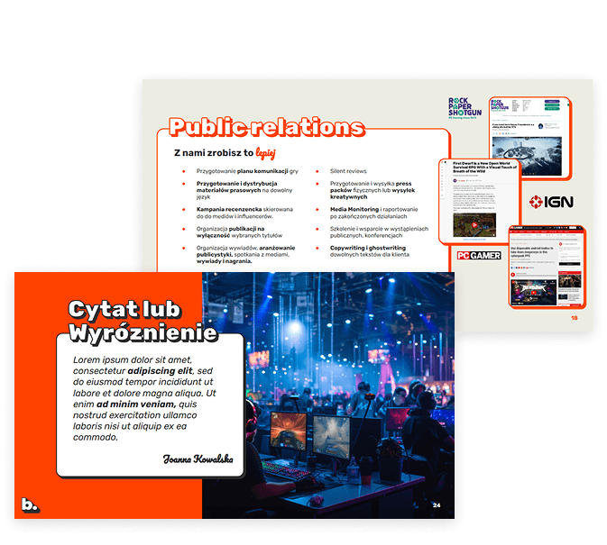 Slajdy prezentacji brandingowej better. gaming agency