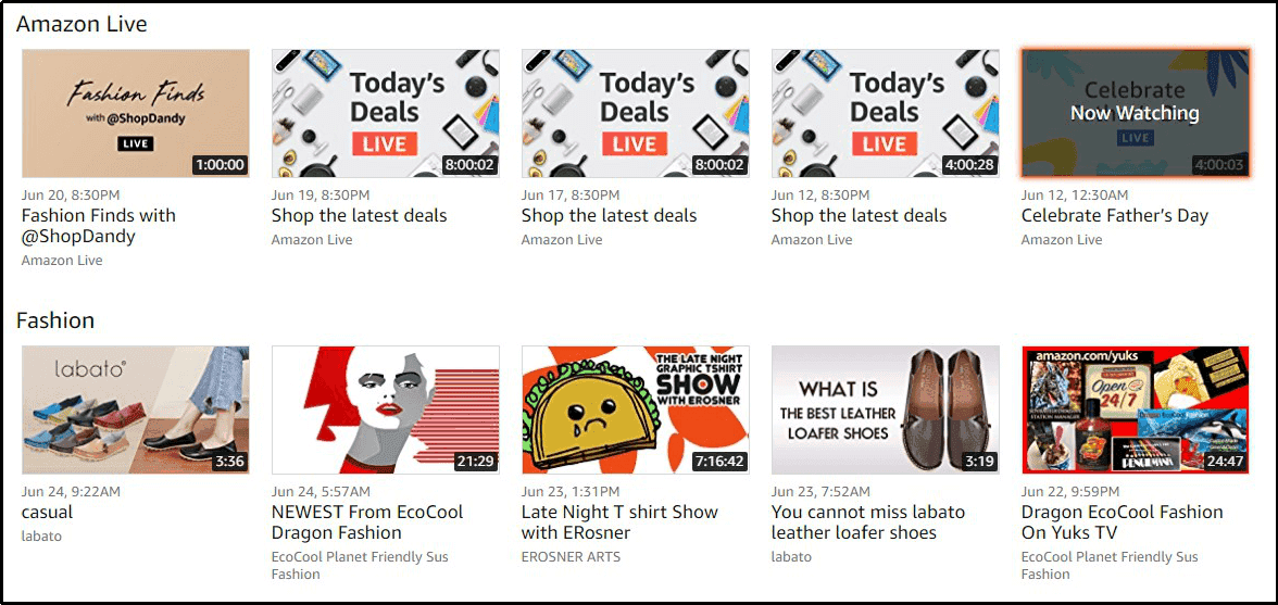 Przykłady live commerce