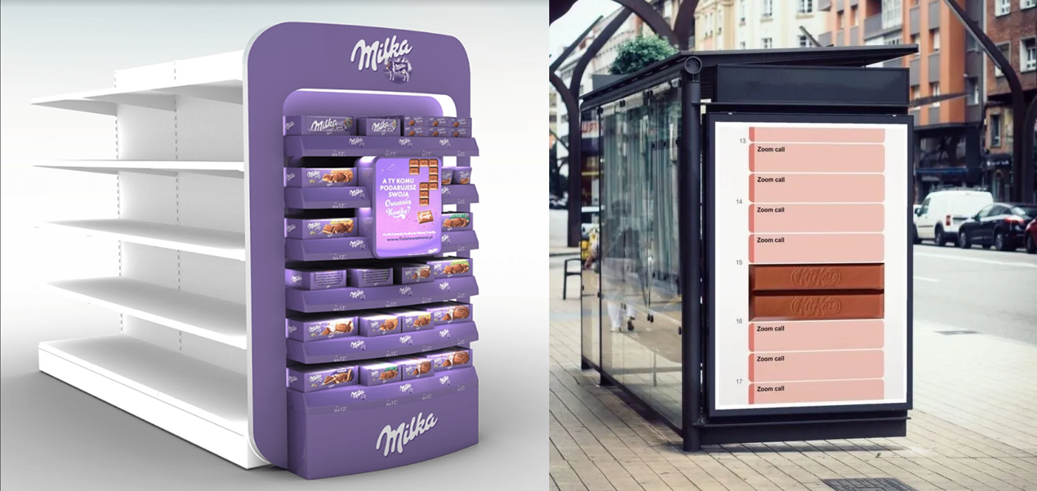 Porównanie aktywacji sprzedażowej (milka), a brand buildingu (kitkat). Służy pokazaniu jak planować budżet marketingowy